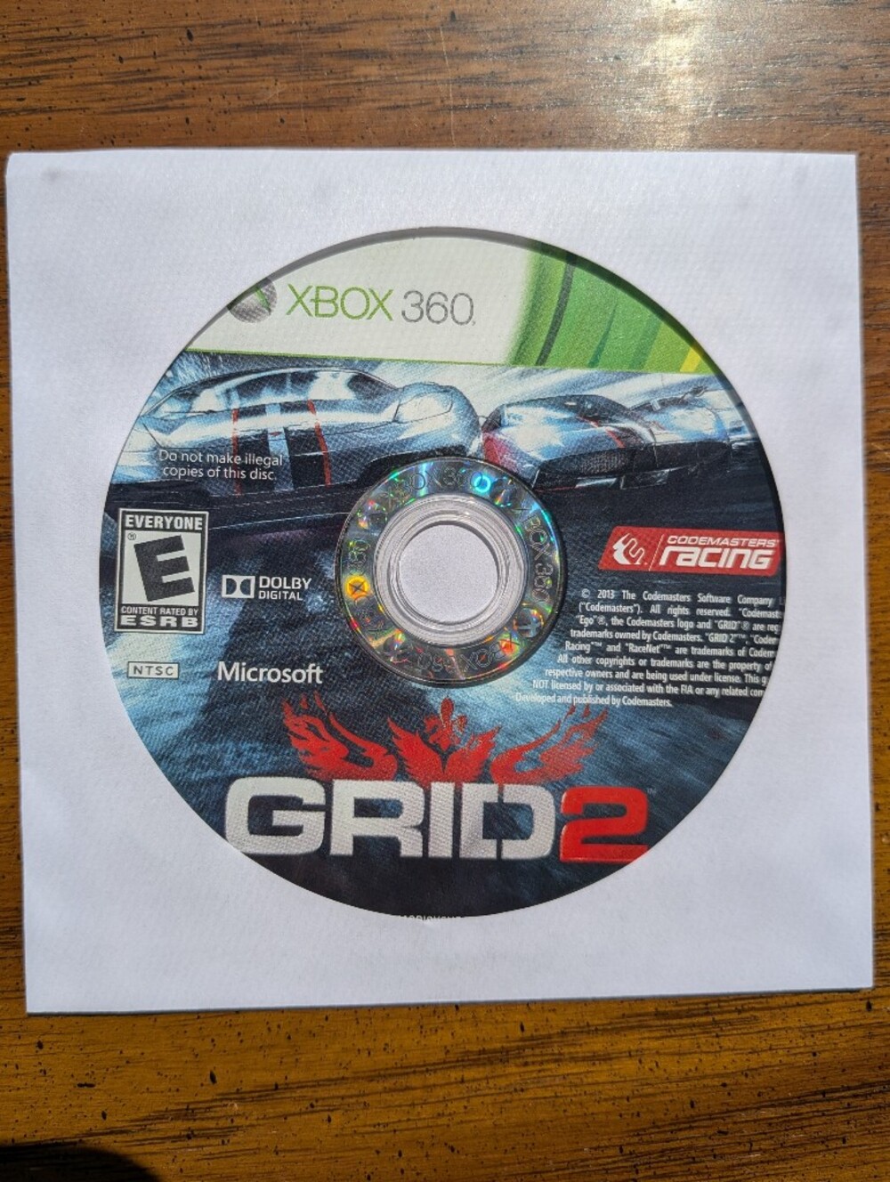 GRID 2 Microsoft Xbox 360 (Racing Game) Disc Only Mint Condition